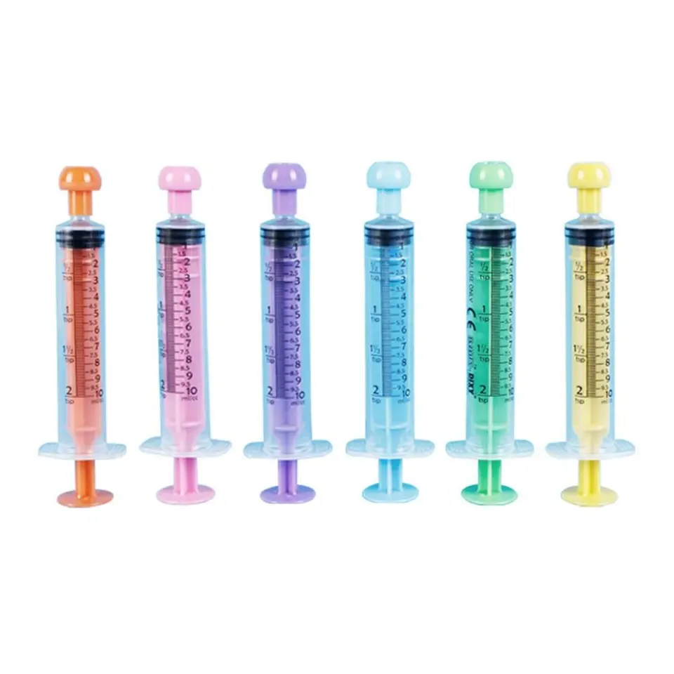 10ks 5 ml/10 ml farebné domáce zvieratá Krmivo kŕmenie veľkej injekčnej striekačky injekčnej striekačky gumovej zátka na jedno použitie čerpadla s mierkou s mierkou