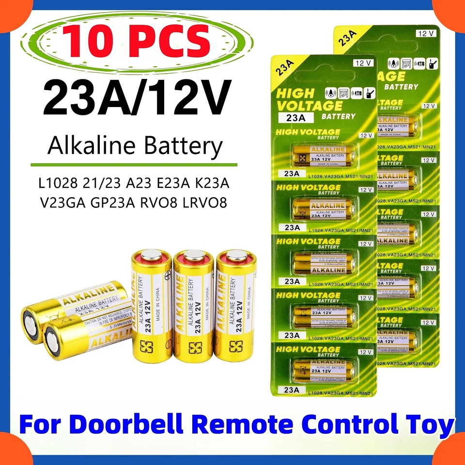 10ks 58 mAh 23a 12V batérie diaľkových ovládacích hračiek suchú alkalickú batériu L1028 21/23 A23 E23A K23A V23GA GP23A RV08 LRV08 23A