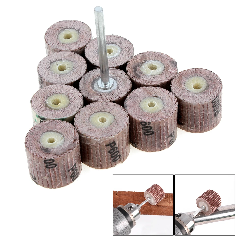 10ks 600 GRIT FLAP Banding WHELE Grinding Disk s 3 mm arbor pre rotačný nástroj / mini vŕtačku