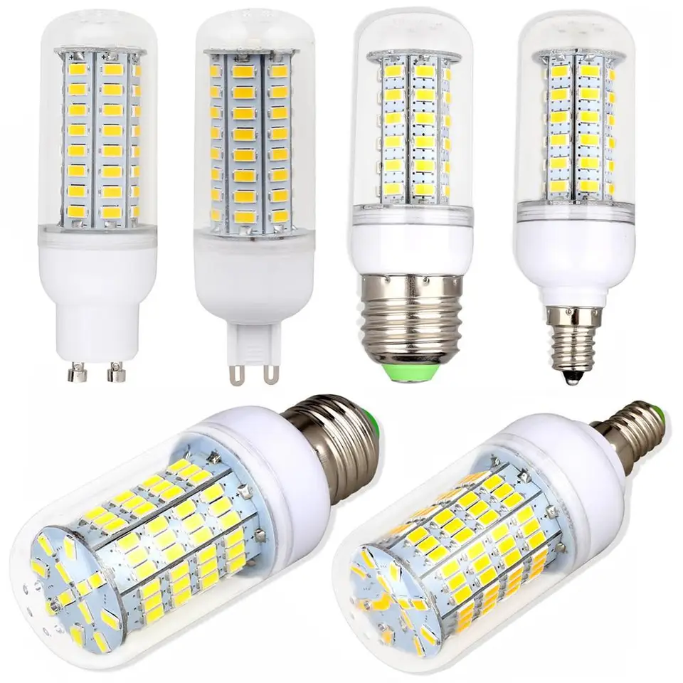 10ks 7W 9W 12W 15W 20W LED kukuričné ​​žiarovky E14 E27 ES BC B22 G9 GU10 5730 SMD SWD Svetlá teplá biela lampa 220V 110V bombilly