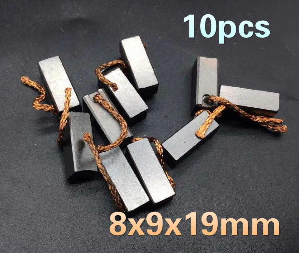 10ks 8x9x19 mm uhlíková kefka pre automobilový automobil s automobilovým vozidlom Forgest ventilátor Vzducha vozidla Motor Carbonerovia 8x9x19mm