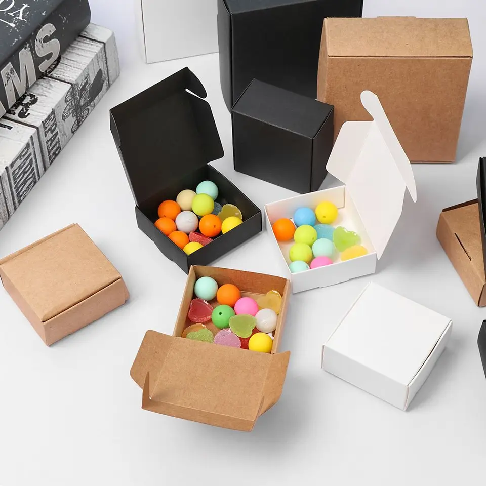 10ks 9 veľkosti Malé kraft papierové box
