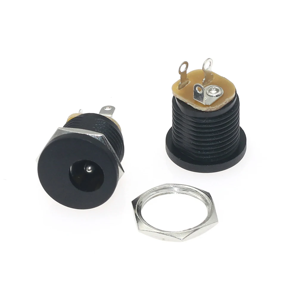 10ks 9V 12V DIY Guitar Effects Pedál Power DC Konektory zásuvky Plug Jack 2.1mm DC-022 Dámsky konektor soketu konektor