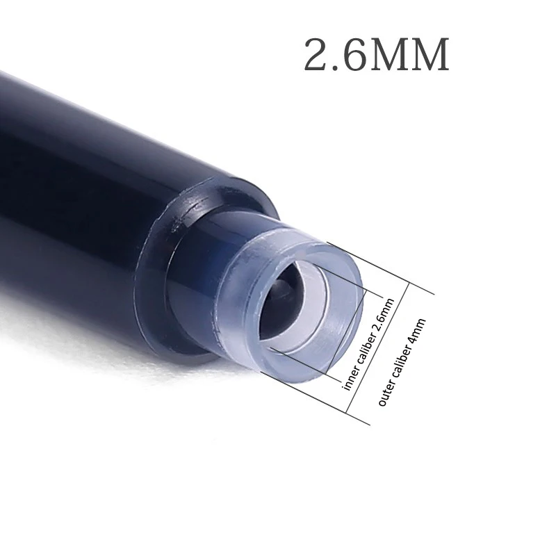10ks/balenie 2,6 mm kalibrové atramentové kazety pre fontánové perá čierne/tmavo modrá/červená/vymazateľná modrá jednorazová jednorazová kazety atramentové zásoby