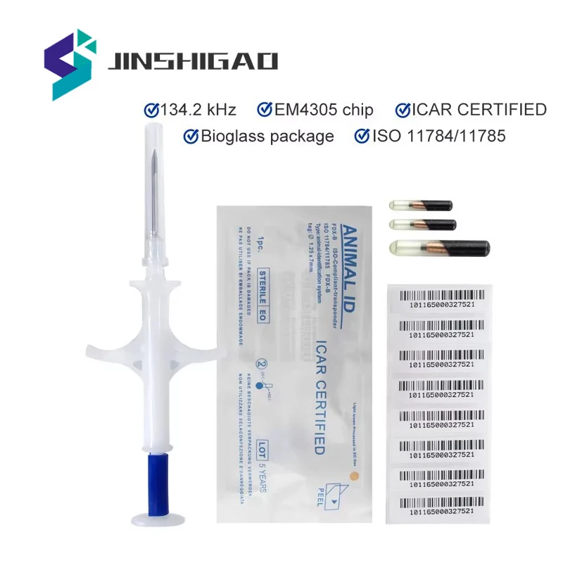 10ks/balenie Pet EM4305 Microchip 134.2KHz FDX-B Animal ID Chip Animal Microchip International Standard Medzinárodný štandard