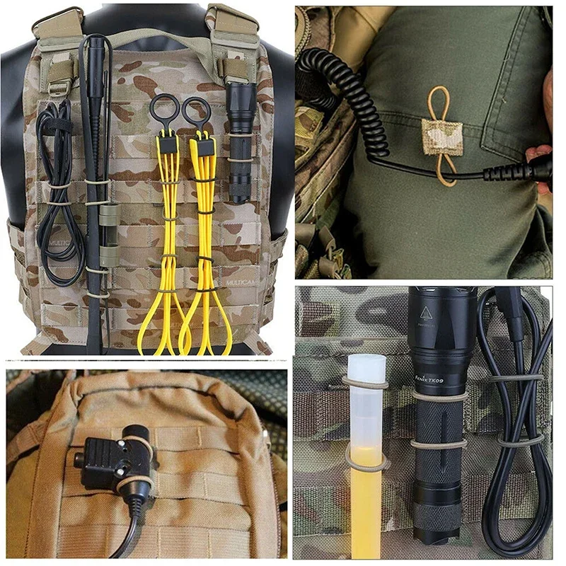 10ks/balenie vonkajšieho PTT Fixované remienok Tactické vesty Príslušenstvo Molle Systém Sling Adapter pracka pre lov kempingu