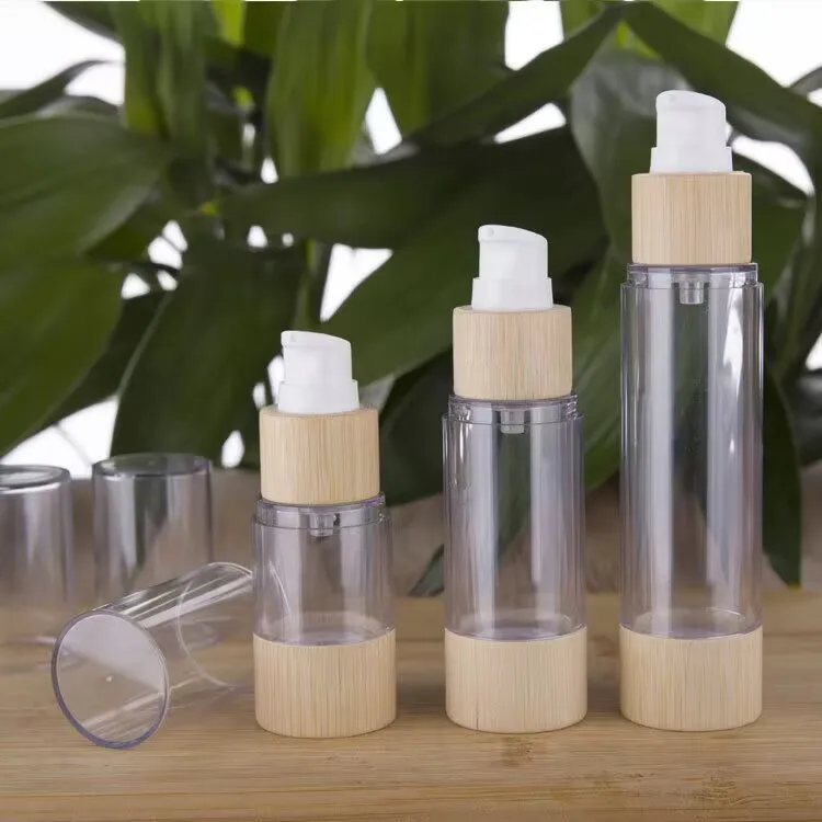 10ks bambus 20 ml 30 ml 50 ml 80 ml 100 ml 120 ml prázdne fľaše na vákuové čerpadlo bez vzduchu pre starostlivosť o pleťové pleťové pleťové pleťové pleť