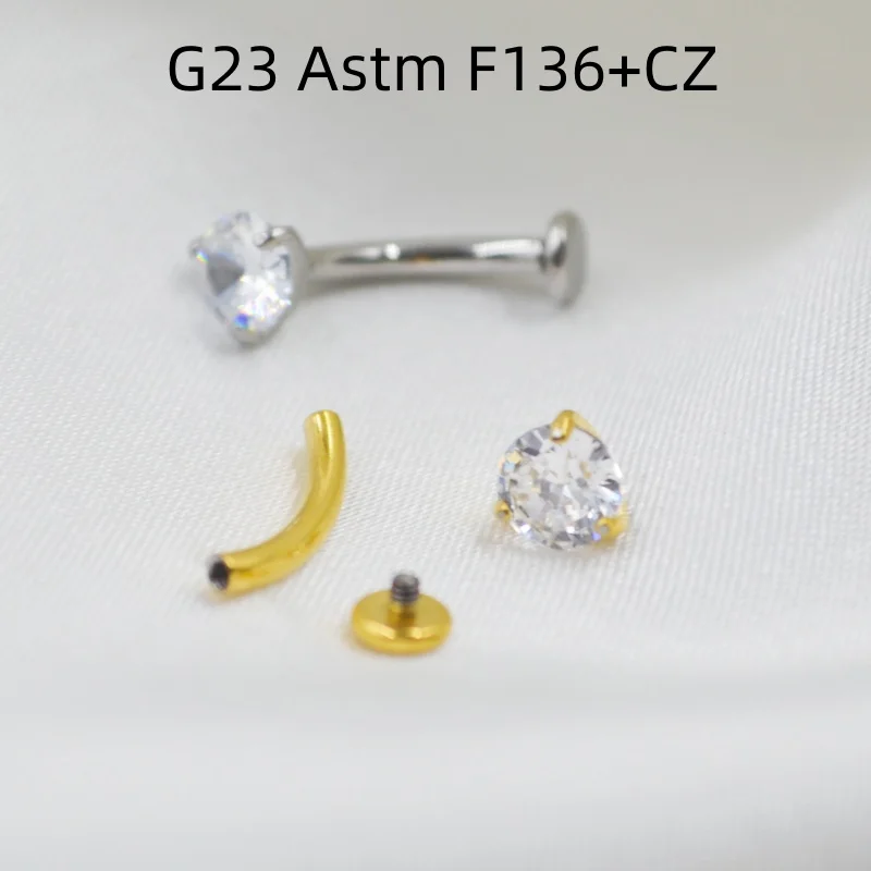10ks Body Jewelry-G23 Titanium cz inteligentné pupkové brucho telo prepichnutia