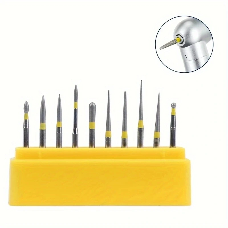 10ks/box FG vysokorýchlostný násadný prvok Bur set brúsky bit bit bur leštenie bur grinding bit bit zubné leštenie nástroja