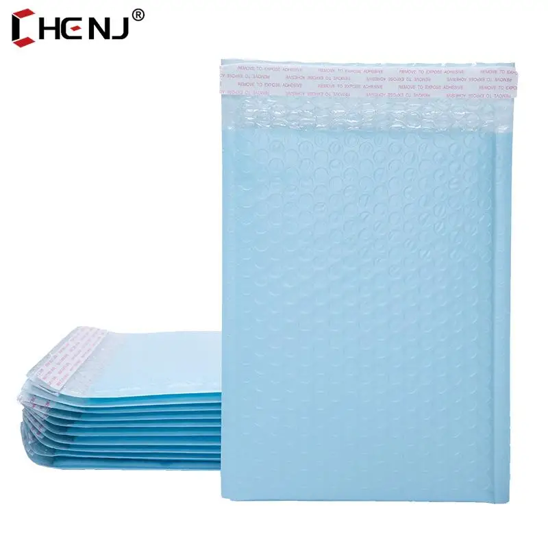 10ks Bubble Mailer Bubble Polded Mailing Obálky Mailler Poly pre balenie samovzovlatkovacieho vrecka Bubble Paldding Light Blue