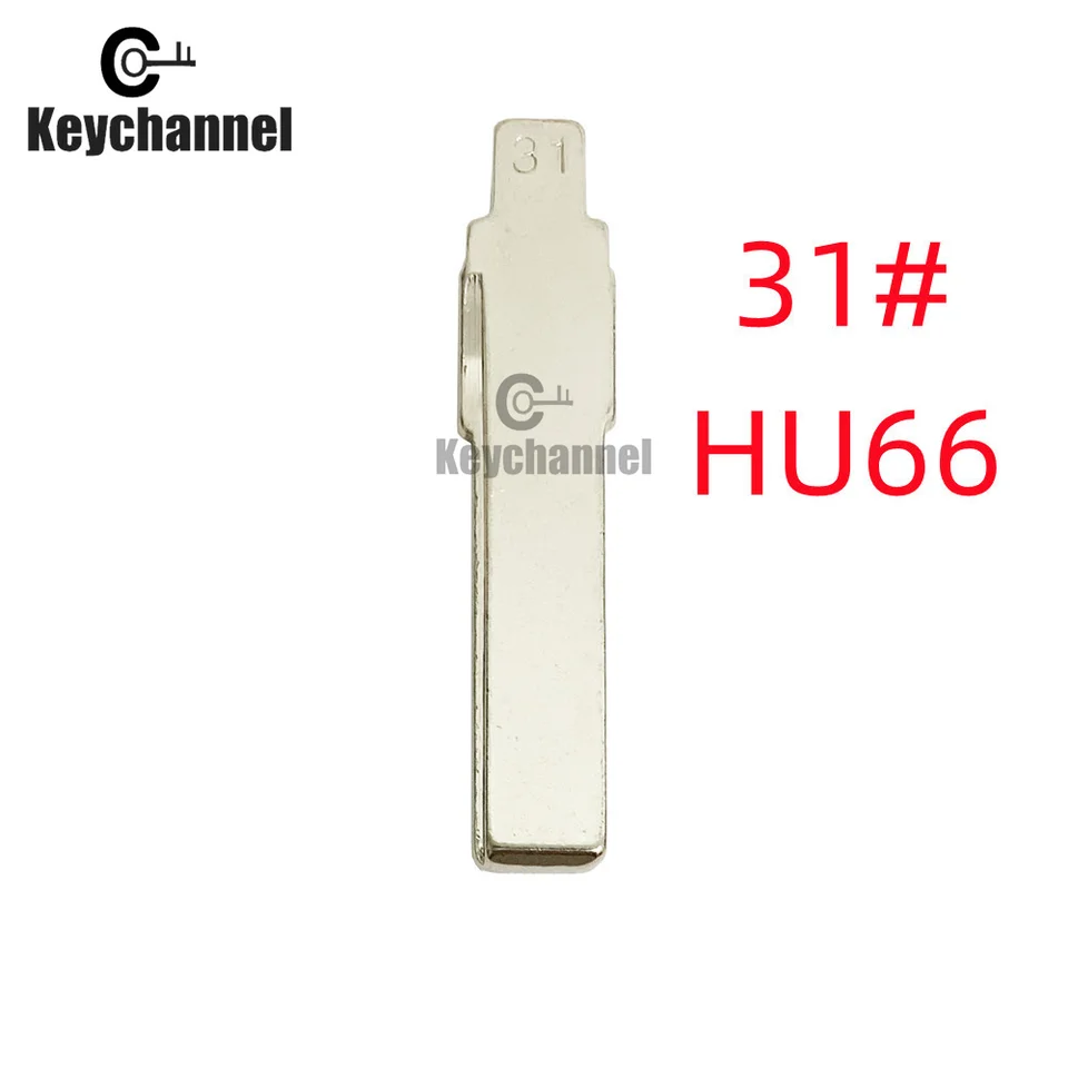 10ks Car Key Blade Lishi Hu66 KD diaľkový prázdny prázdny 31# VVDI Key Blade pre Volkswagen Golf Passat Tiguan Jetta SEAT SEAT SODA Audi A1 A3