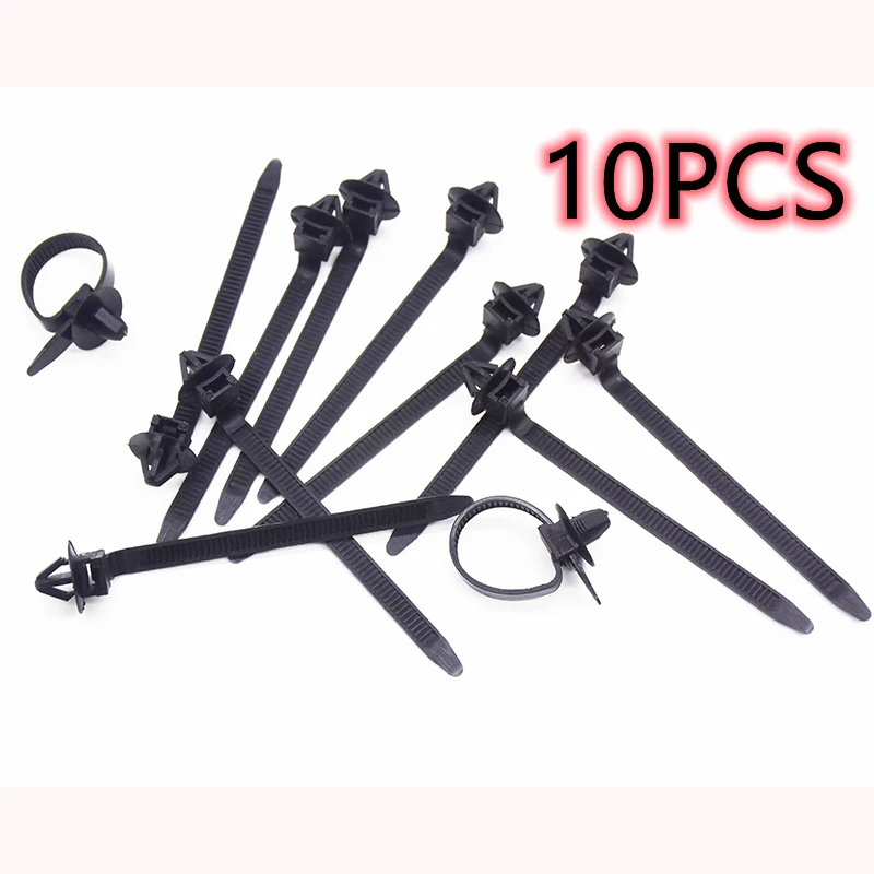 10ks Car Nylon TIE Wrap Kábel Upevňovacie klipy pre Mercedes CLA Opel Zafira B Renault Trafic Audi A4 B5 Megane 3 Tucson 2017