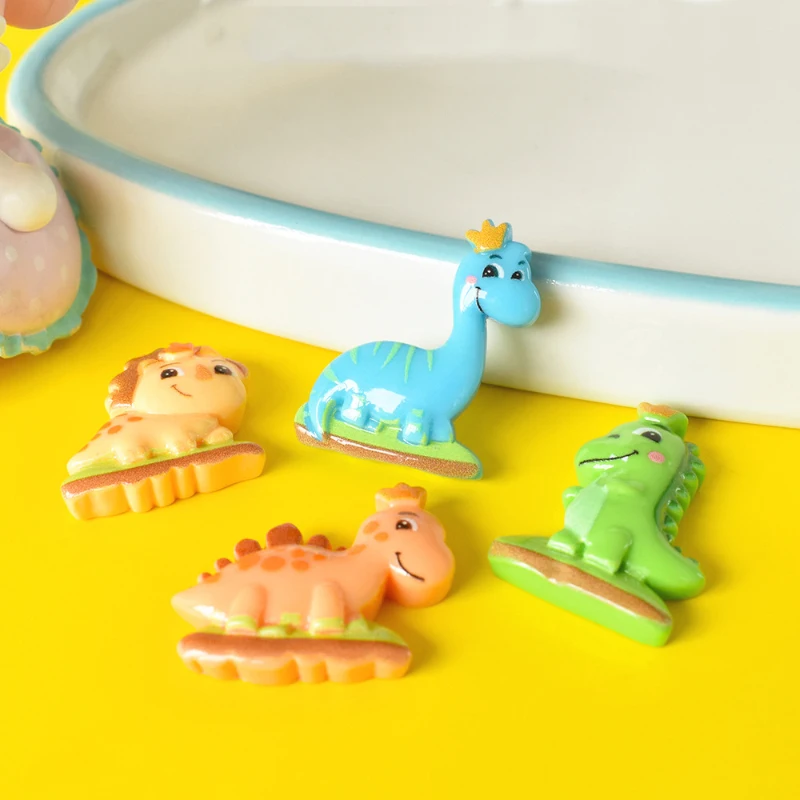 10ks Cartoon Dinosaur Flatback Resin Cabochon Scrapbooking Craft Hair Lows Center Dollouse Doplnky