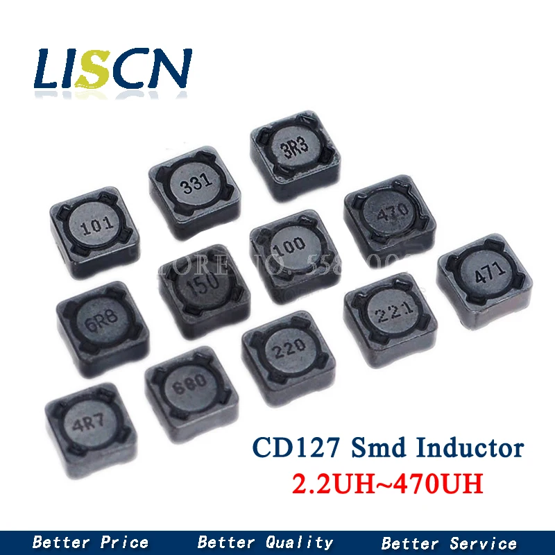 10ks CDRH127 CD127 CDRH127 10 /15 /22 /33 / 47/68 UH 12*12*7 SMD Induktor 1MH 2R2 3R3 4R7 6R8