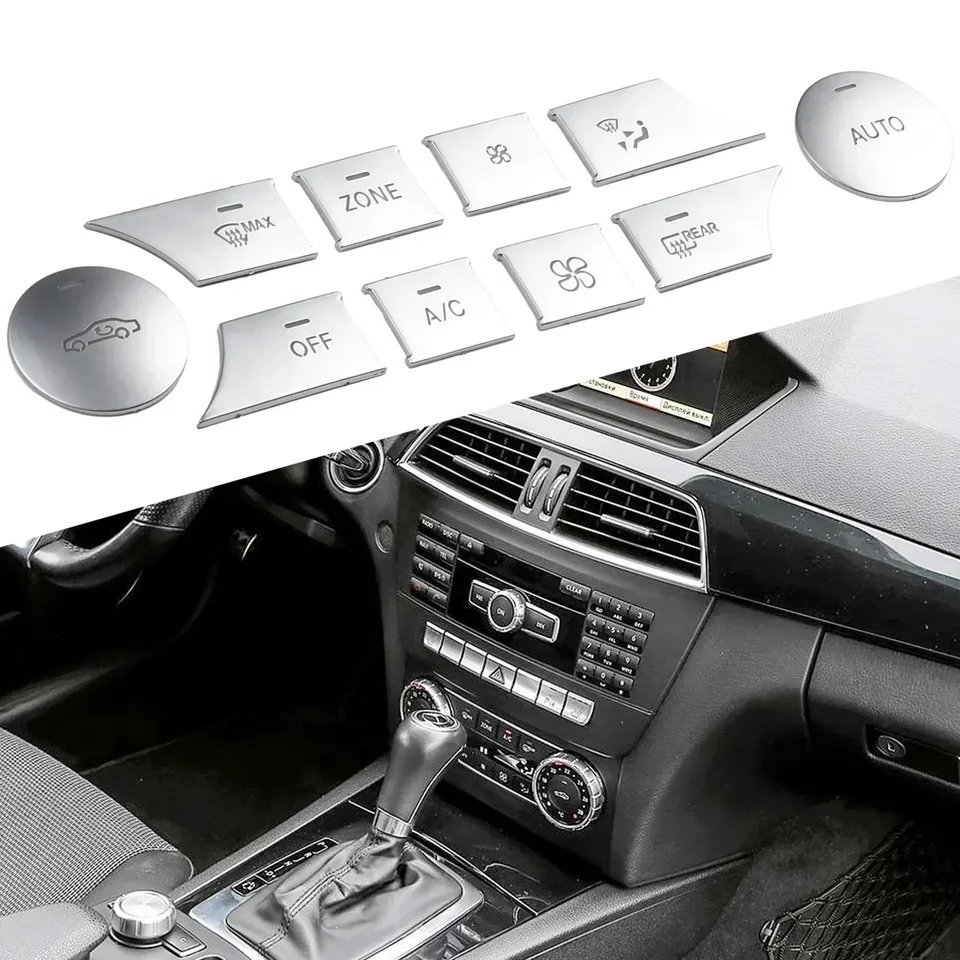 10ks Con Center Console A/C Tlačidlo Kryt dekorácie pre výzdobu pre Mercedes-Benz C Class W204 S204 C204 CLS C218 X218 GL CLASS X164 X166