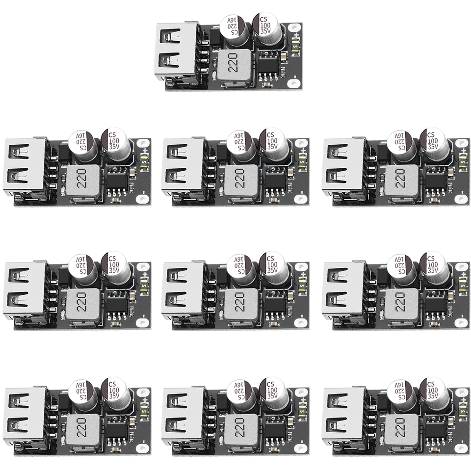 10ks DC-DC DC BUCK QC 3.0 Rýchle nabíjanie USB nabíjacieho modulu pre konverziu USB nabíjačku USB 6-32V12V24V