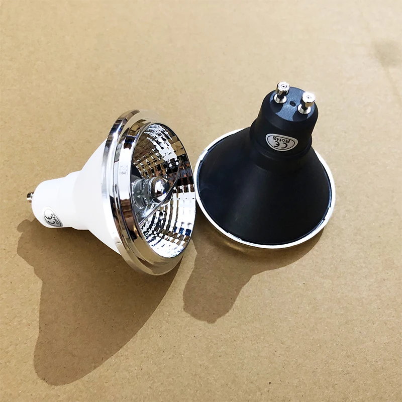 10ks Dimmable 7W 10W AR70 LED Spotlight 3000K 4000K 6000K GU10 LED žiarovky LED žiarovky 220V 110V Vnútorné osvetlenie Čierne biele telo