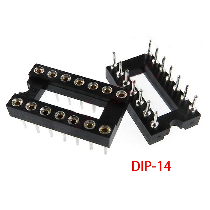 10ks DIP-14 OKLUCHY 14 PINS 2,54 mm DIP DIP14 IC zásuvky 14 PIN 2.54 Adaptér SOUNKER TYP IC CONGEKTOR