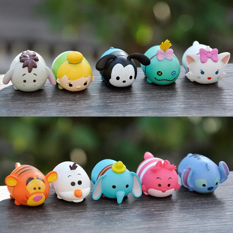 10ks Disney Cartoon Stitch Mickey Mouse Dumbo tsum hromadu roztomilých hračiek stohovateľných rozkošných darčekov pre bábiky pre deti módne ozdoba