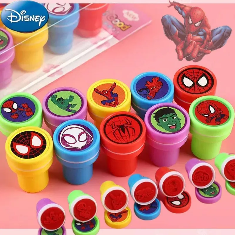 10ks Disney Spider-Man Superhrdinové pečiatky Kids narodeninové oslavy uprednostňujú Spider-Man Cartoon Stamps Stamp Boys vianočné darčeky