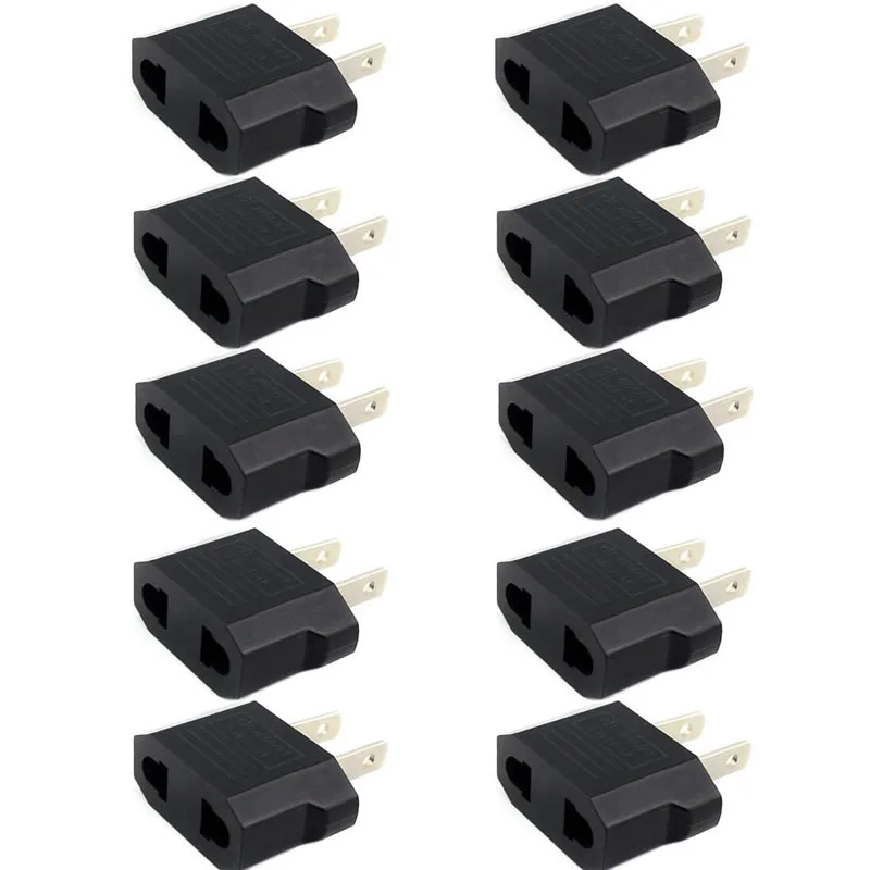 10ks Európske euro EÚ do USA USA Plug Travel Charger Adapter Outlet Converter