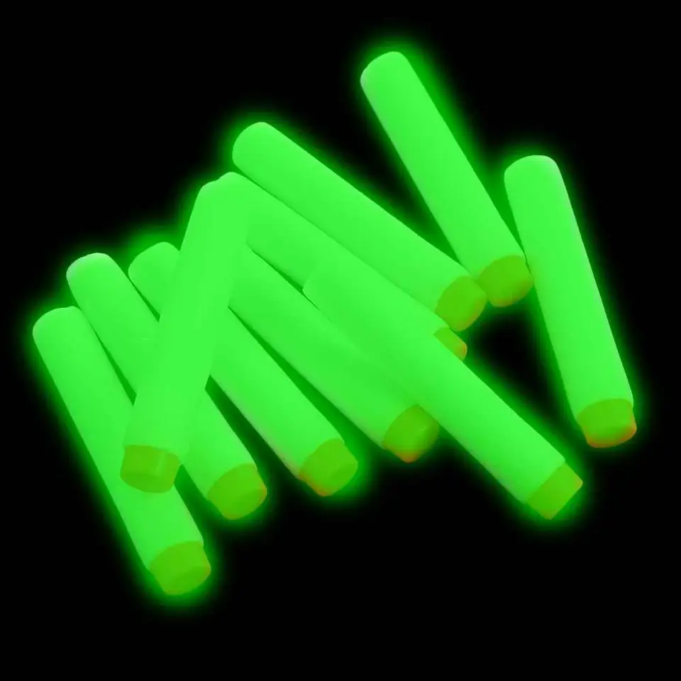 10ks Fluorescencia Eva Soft Dart Nerf Series Eva Glow At Dark Darts Glow At Dark White Luminous Darts Hračky pre deti