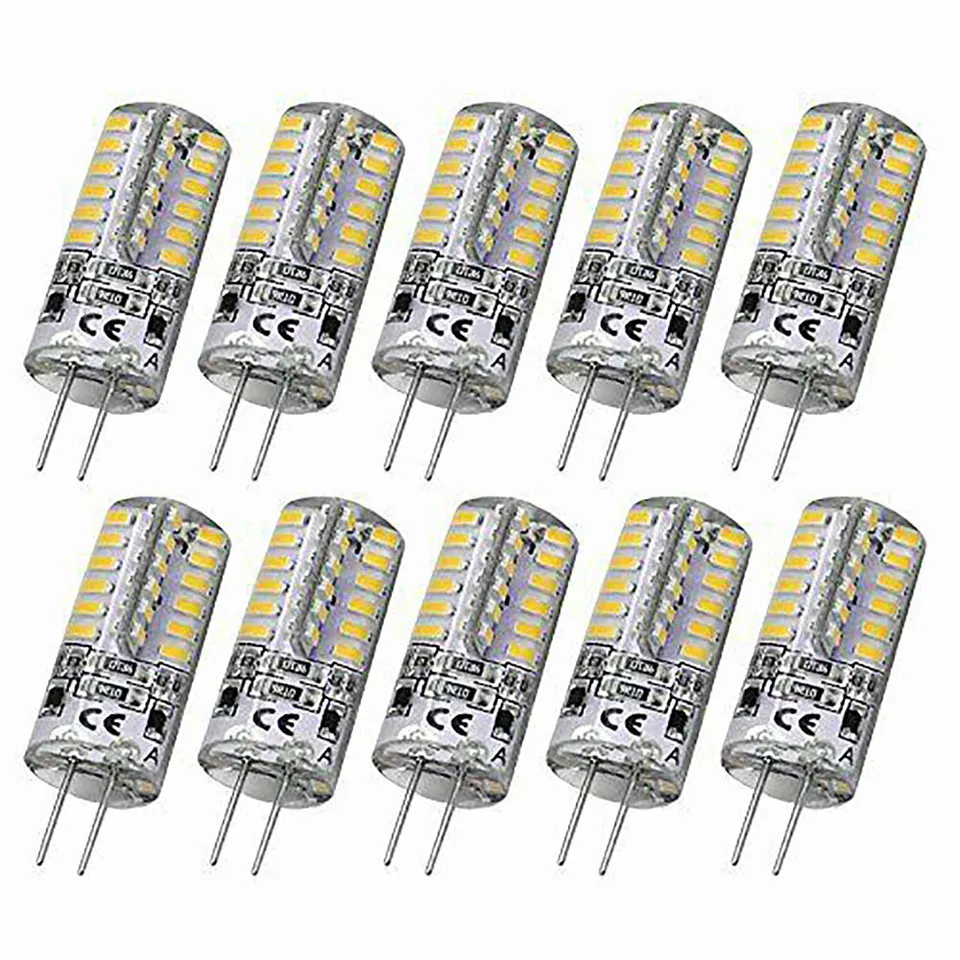 10ks G4 LED žiarovka 2W 3W 5W 9W 10W 12W 15W AC/DC12V/AC220V 3014SMD Silikónová lampa WHRATE BIELA/BIELA ​​L 360 SILE LED svetlo LED LED