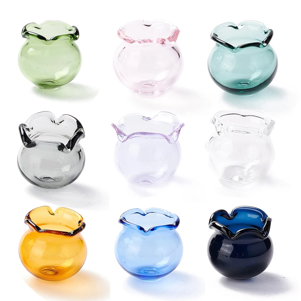 10ks Hademade fúkané sklenené kvetinové korálky 16 mm pre šperky tvorivé kreatívne Campanula náušnice remeselníkov Domáca dekorácia, diera: 2,7 mm