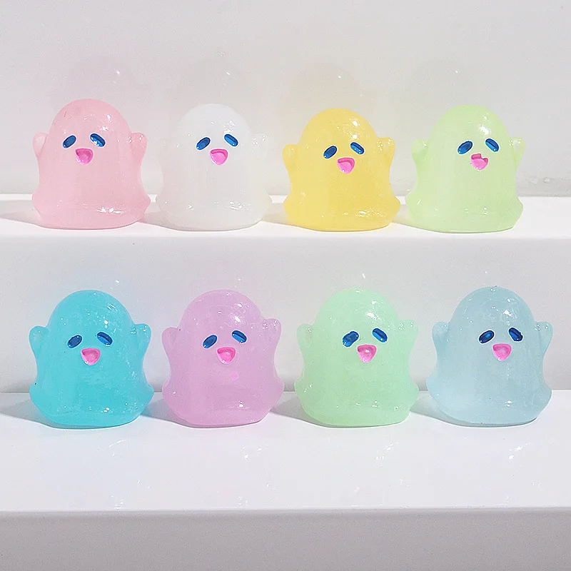 10ks Halloween Luminous Ghost Resin Cabochons Scrapbooking for Decor Diy Craft šperky výroby bábiky