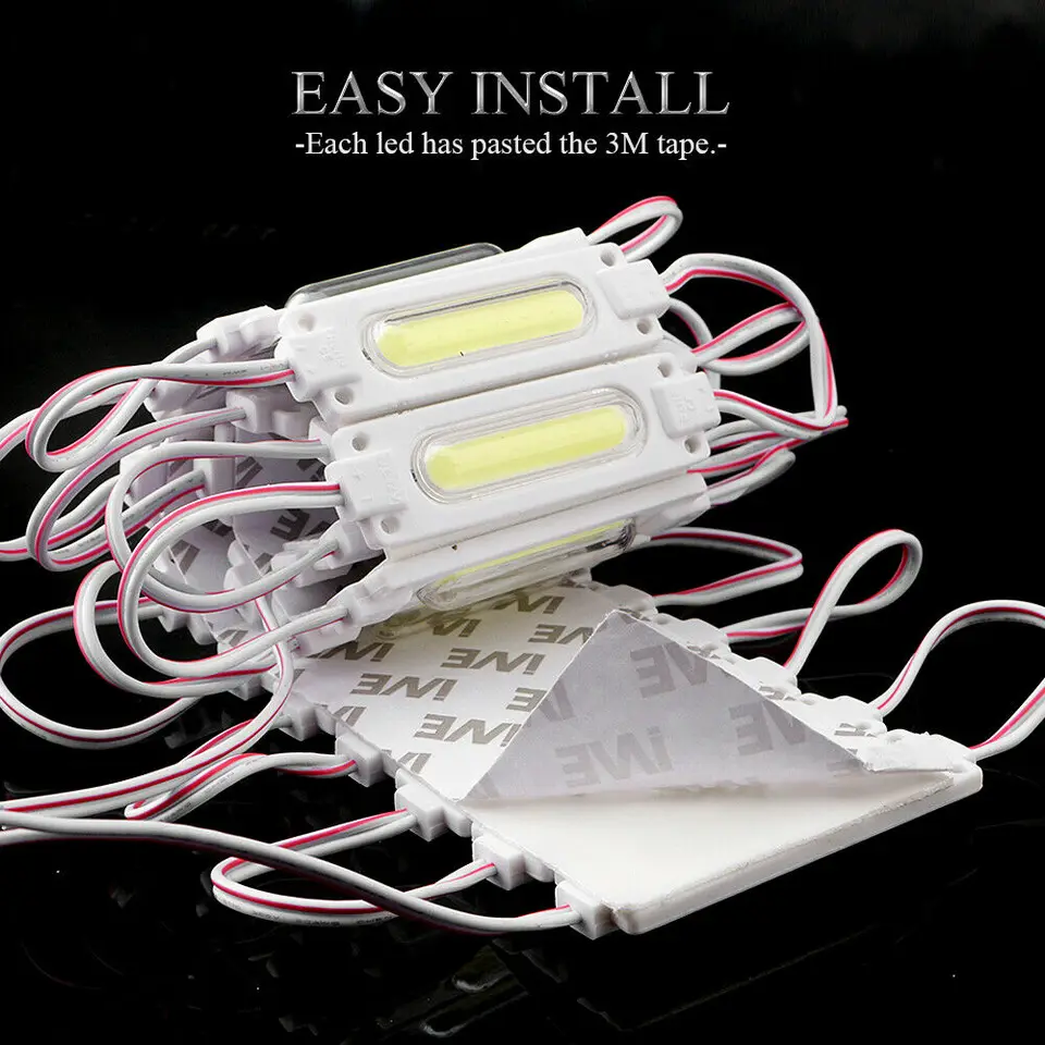 10ks/injekcia šarže s šošovkou COB LED modul vodotesný LED zadné svetlo podsvietenia pre znak kanála písmena DC12V 2W IP68
