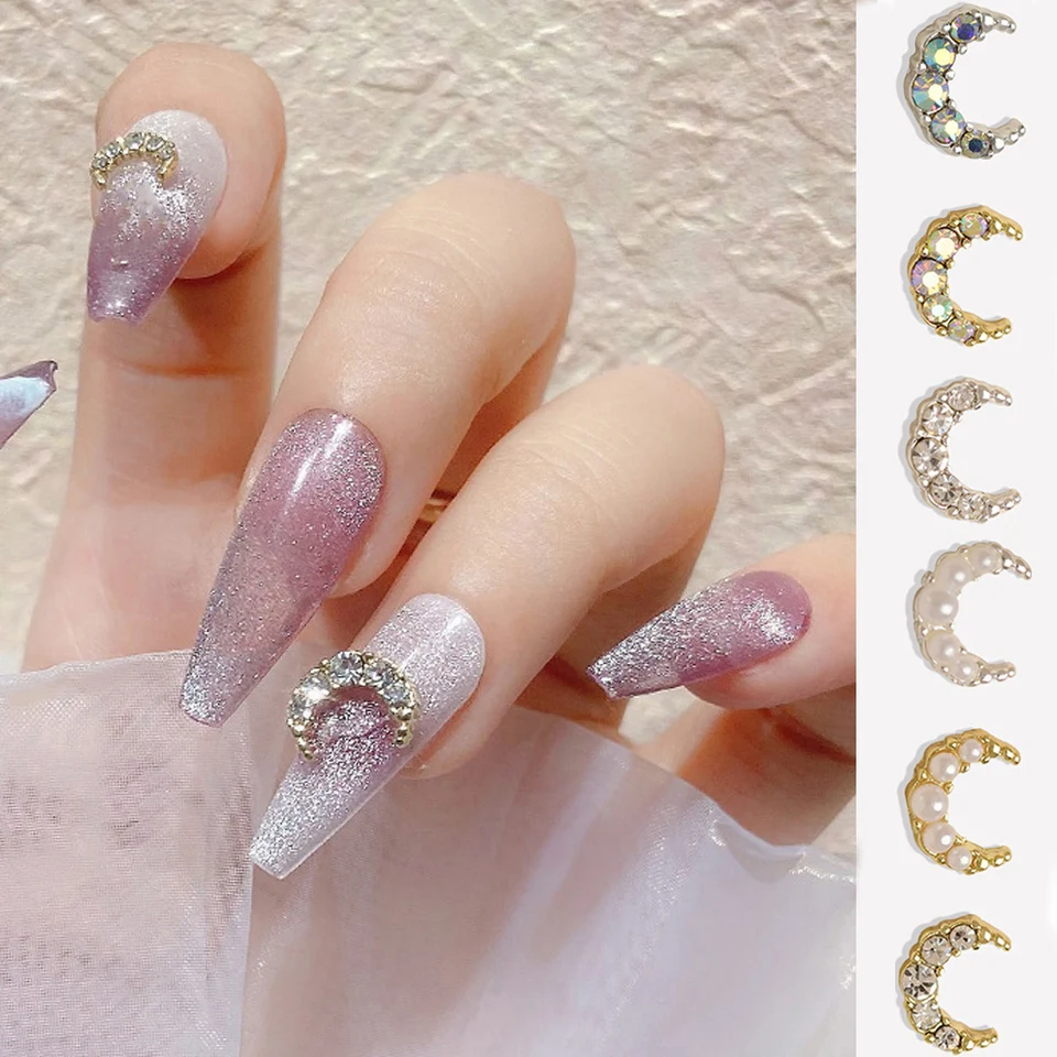 10ks japonský námorník víla nechtov na nechty kúzla Mesiac, Diamond Perl Perl Smhinestones dekorácie 3D Accessoies