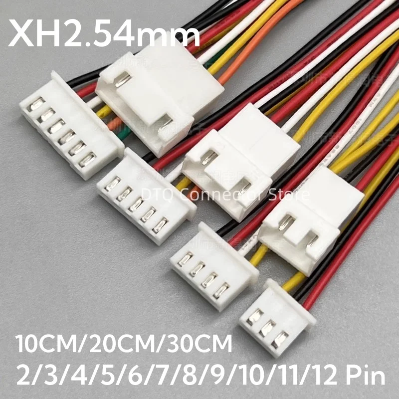 10ks jst xh2,54 xh 2,54 mm drôtový kábel konektor 2p/3p/4p/5p/6/7/1/19/10/11/11/12 pint this samec samice päty 10/20/30 cm dĺžka