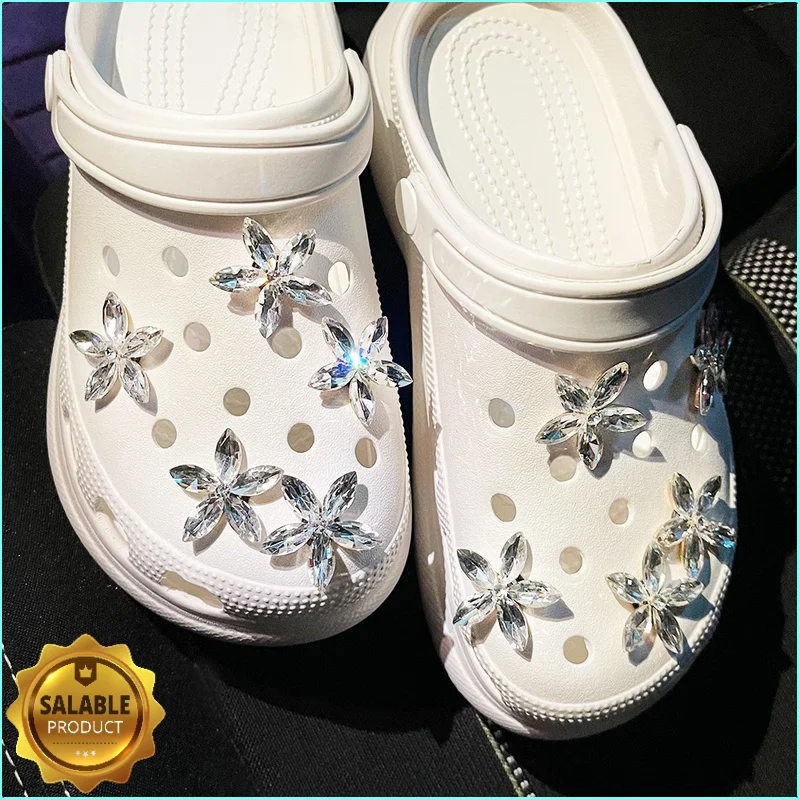 10ks kamienok kvetiny kvetiny Croc Charms Designer DIY Bling Leskiny topánky DEKONATROA PRE CROC výložníky DETI DETSKÉ DIZAJNÉ DIZAJN