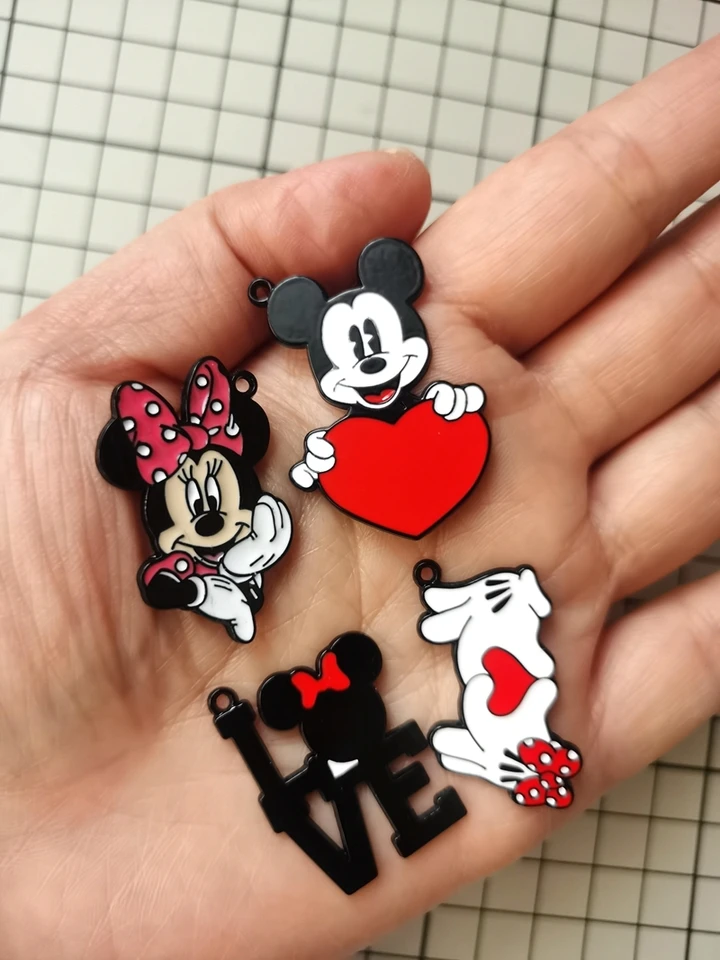 10ks karikatúra Mickey Minnie prívesok DIY šperky Náušnice Náramok náramok