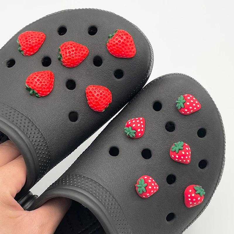 10ks karikatúra ružová slawberry ikony topánky dekorácie kúzla pre detské drevá