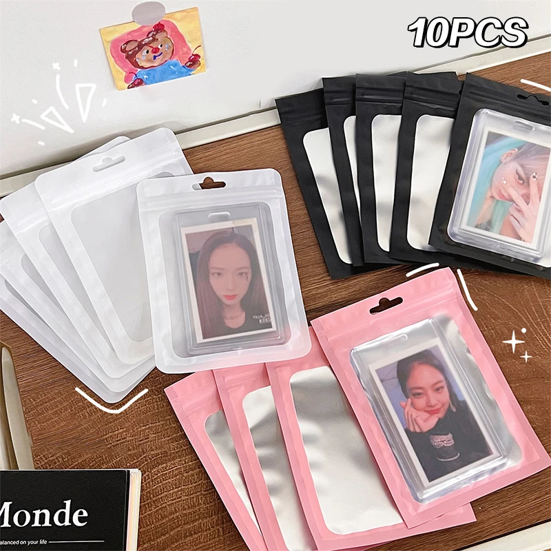 10ks karta Photocard Storage taška farebná matná priehľadná ziplock taška darčekové balenie vrecko na nálepku na rukáv
