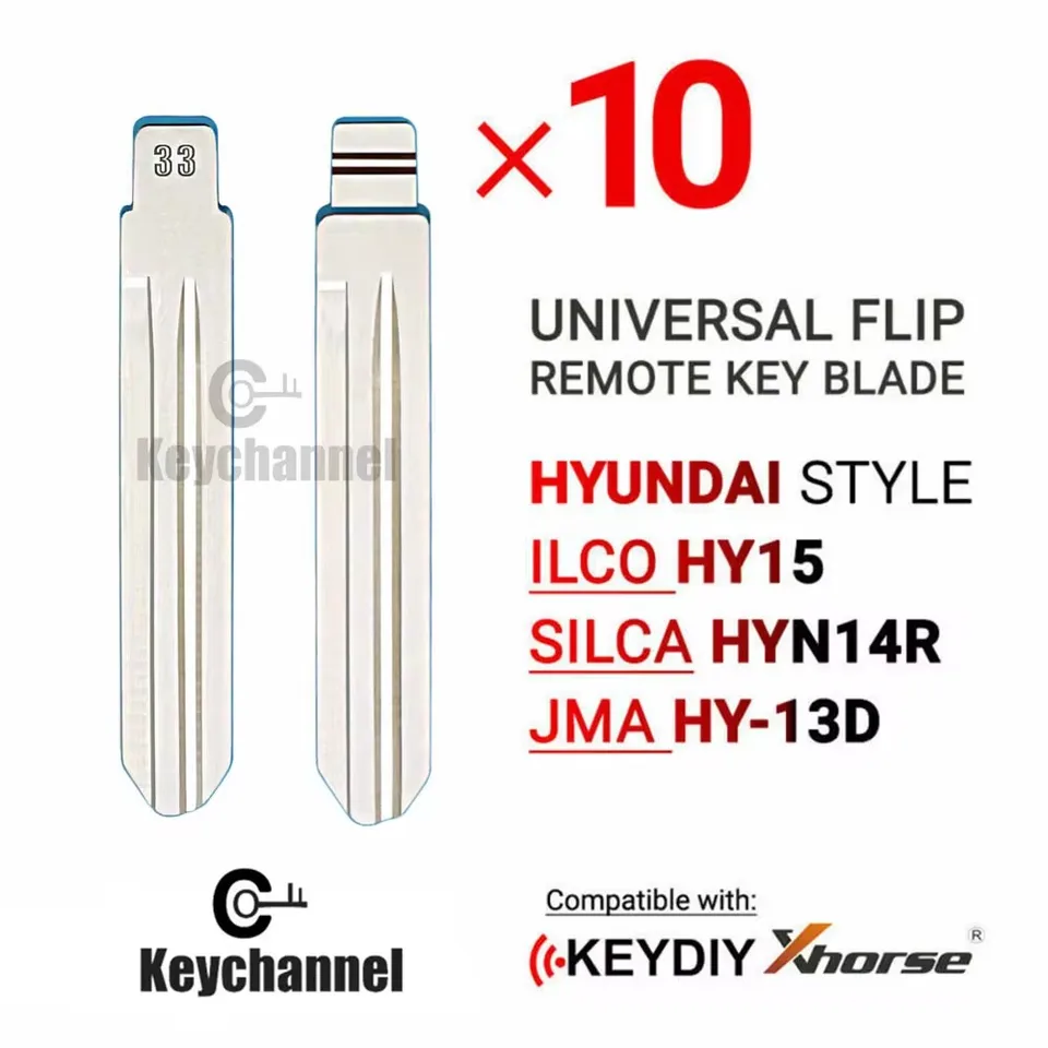 10ks KD Key Blank 33# Automobilové kľúče Blade Hy15 Hyn14r pre Hyundai Tucson HB20 Elantra Kia Cerato Forte pre diaľkový ovládač KeyDiy Xhorse