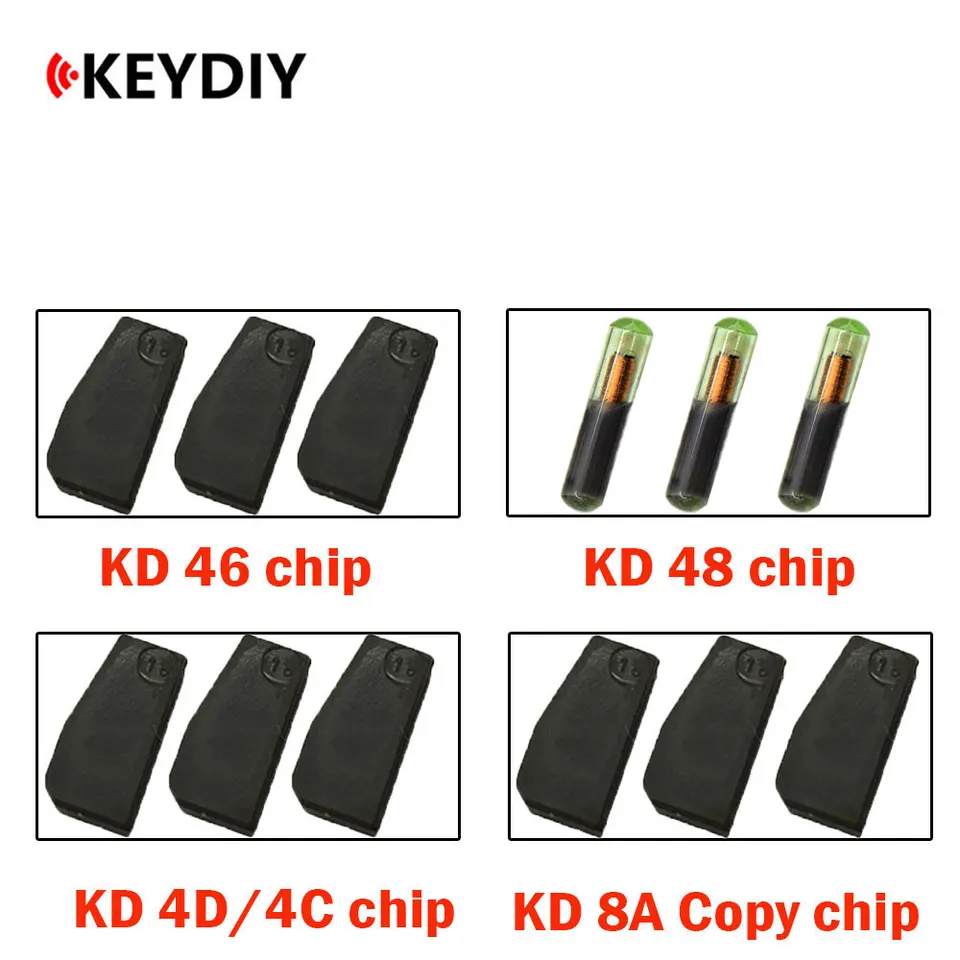 10ks KD Super Chip Chip KD 4D/4D KD 48 KD 46 Kopírujte Transpondder pre KeyDiy KDX2 Kľúčový program Kľúčové kľúče Automobilky