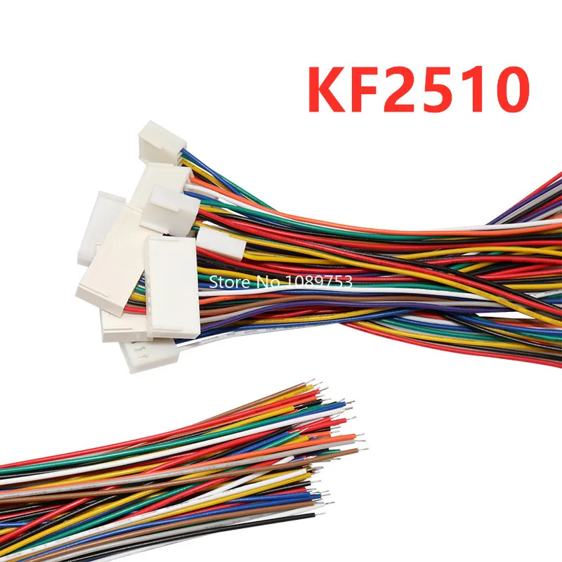 10ks KF2510 Terminálový drôt 2,54 mm Rozstup 2/3/4/5/6/8/19/10p elektronický kábel s jednou hlavou 20 cm 26awg 2510
