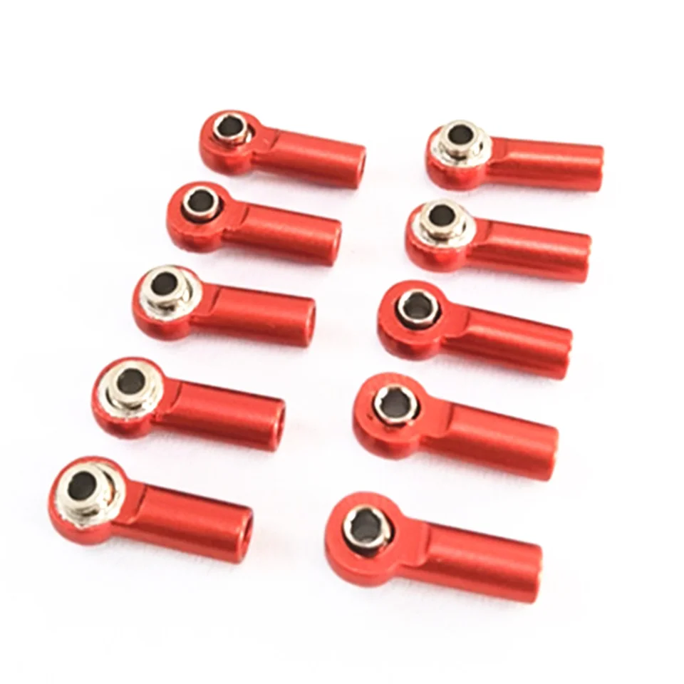 10ks kov M2.5 link kravata koncový guľôčkový kĺb pre Wltoys A959 12428 144001 WPL C24 MN D90 MN99S RC CAR SEMS, ČERVENÉ