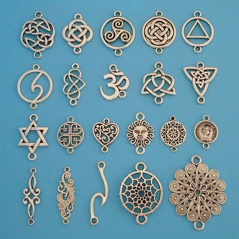 10ks kovové keltské uzly Kvetiny KVELÁNKY KAMS PRÍRUČKY PRÍRUČKA PRE DIY Náramok Náramok DIY Náramok