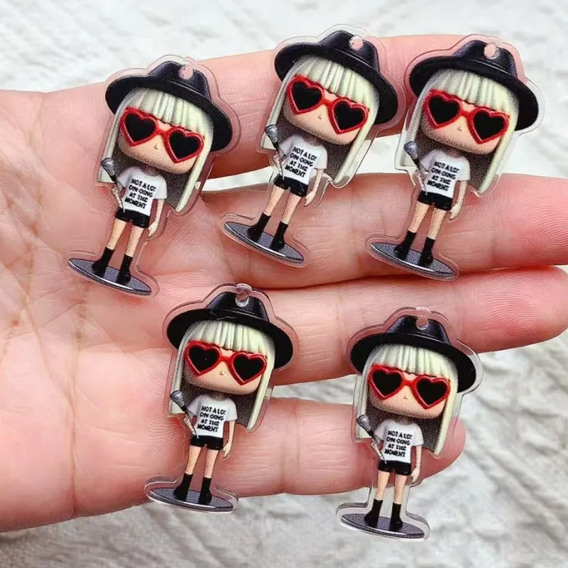10ks kreslené anime postavy trblietavý akrylový kúzlo prívesok pre šperky výroby DIY Keychain náušnice doplnky