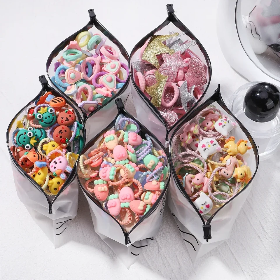 10ks Krásne karikatúry Karikačné deti Elastické vlasové pásky dievčatá Dievčatá Candy Macaron Vlasy Váčky Ropes Stripe