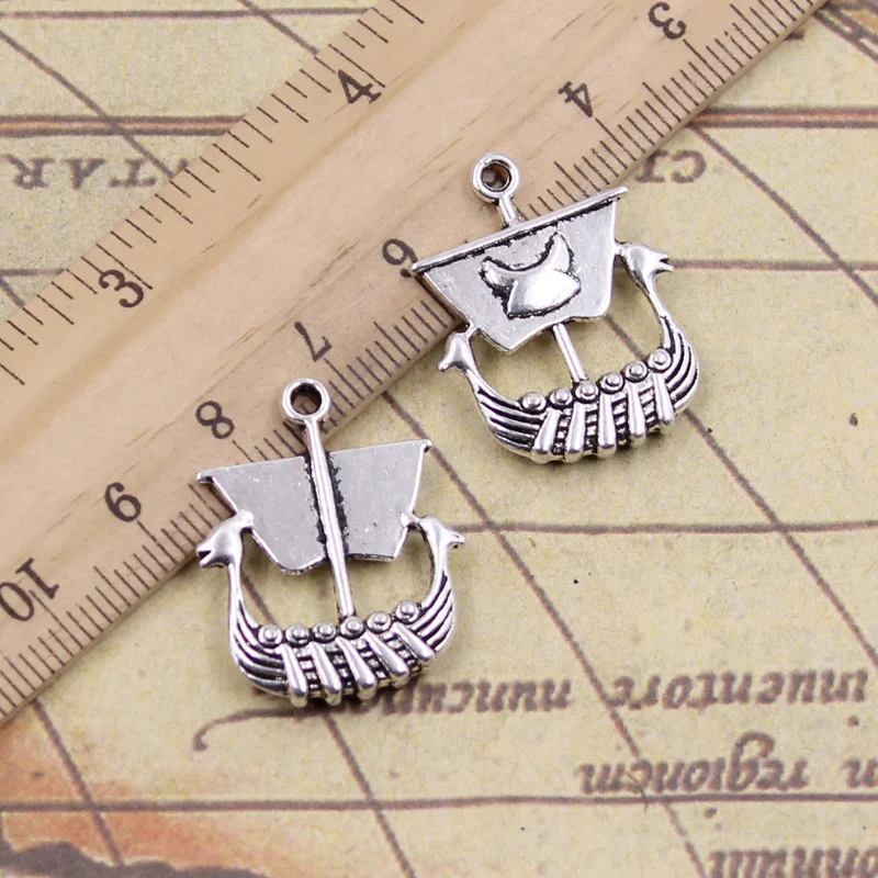10ks kúzla Viking Loď Dragon Boat 26x21mm Tibetské prívesky starožitné šperky, ktoré robia ručne vyrábané remeslo pre náhrdelník