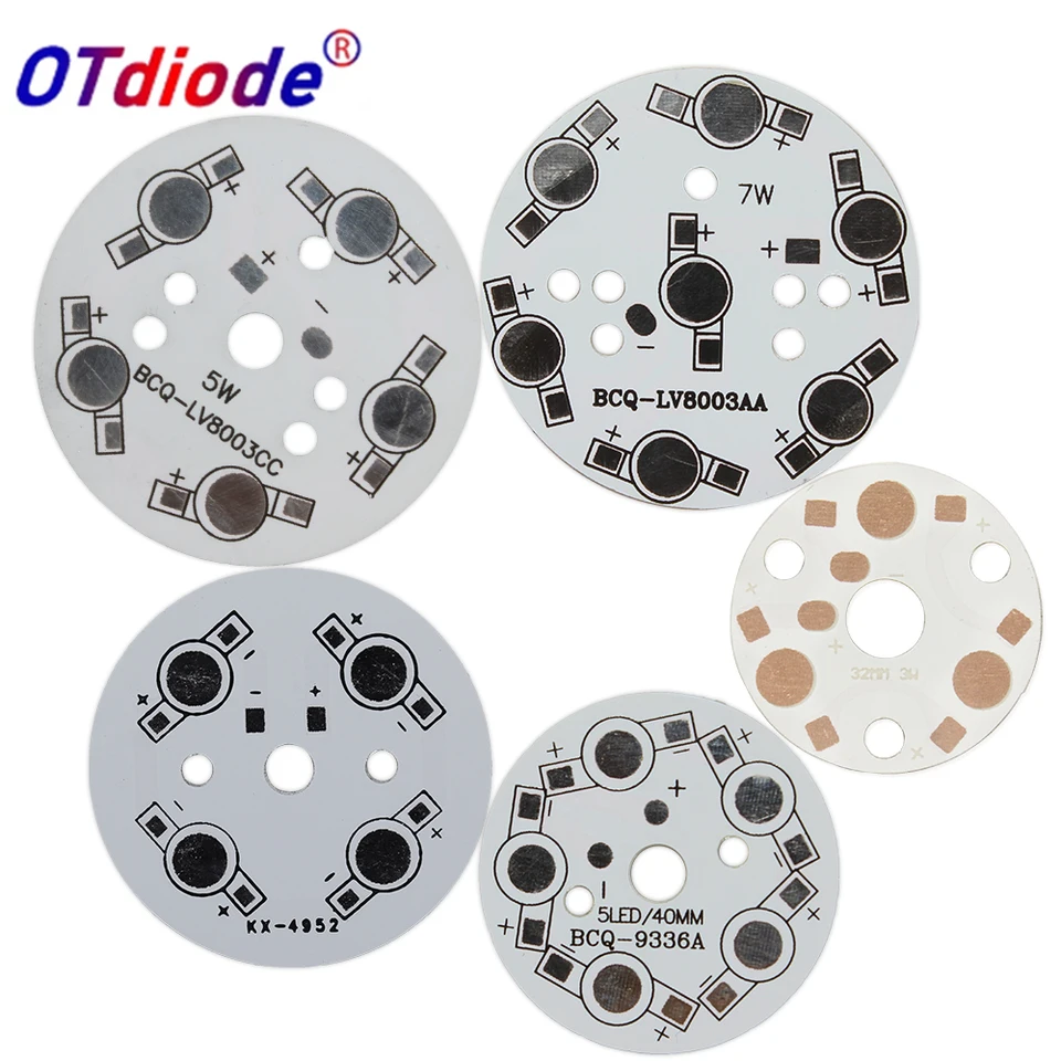 10ks LED LED doska dosky DPS okrúhla hliníková základná doska Vysoko výkonný stupeň 3W 4W 5W 7W pre downlight Celling Lamp3x3W 9W12W DIY Príslušenstvo