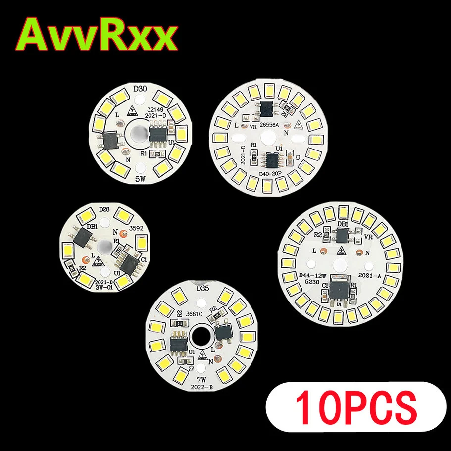 10ks/LED čip LED 3W 5W 7W 9W 12W 15W NIE POTREBA DIVER AC 220V-240V SMD 2835 OPLAVNÉ BIELE BIELE BIELE LAMP LAMP pre žiarovku