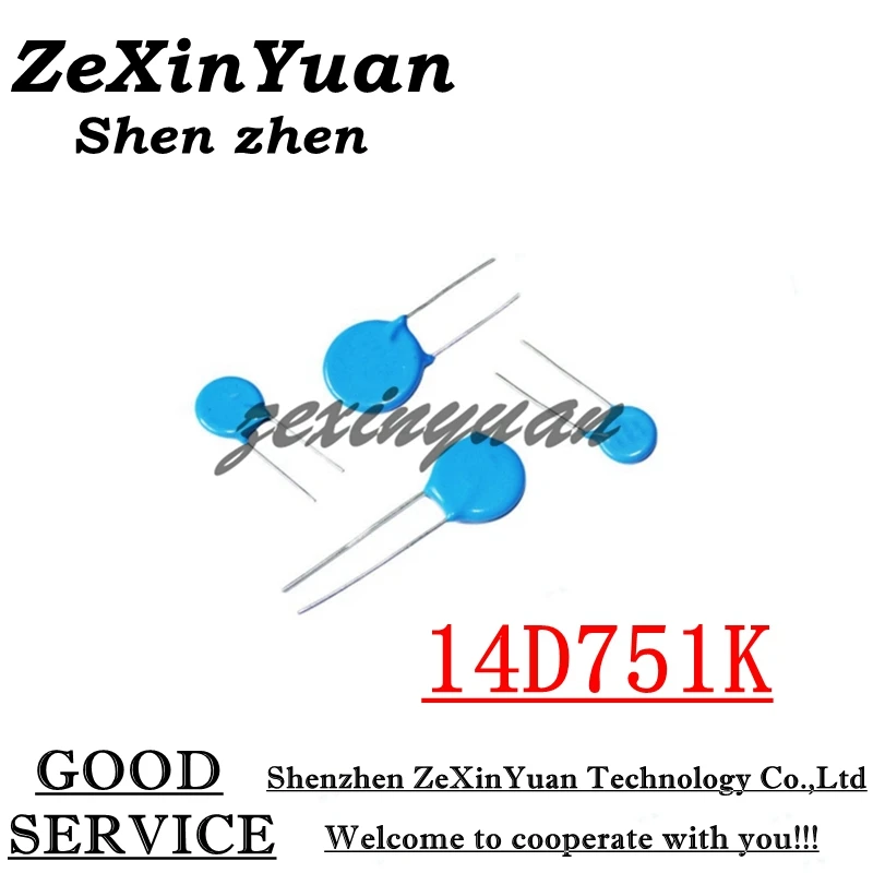 10ks/lot 14d751k 751KD14 14K751 750V 14mm Varistor Piezoristor