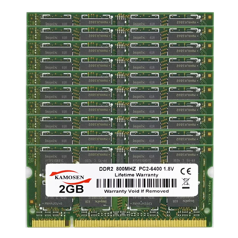 10ks Lot 2 GB PC2-6400S DDR2 800 MHz 204pin 1,8 V SO-DIMM RAM Pamäť notebooku