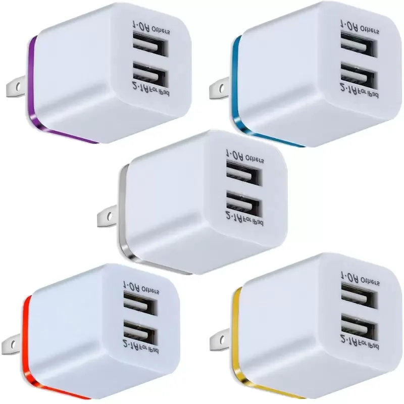 10ks/lot metal 2.1a+1A Duálne USB porty AC domáce nástenné nabíjačku napájací adaptér pre iPhone x 8 7 pre Samsung