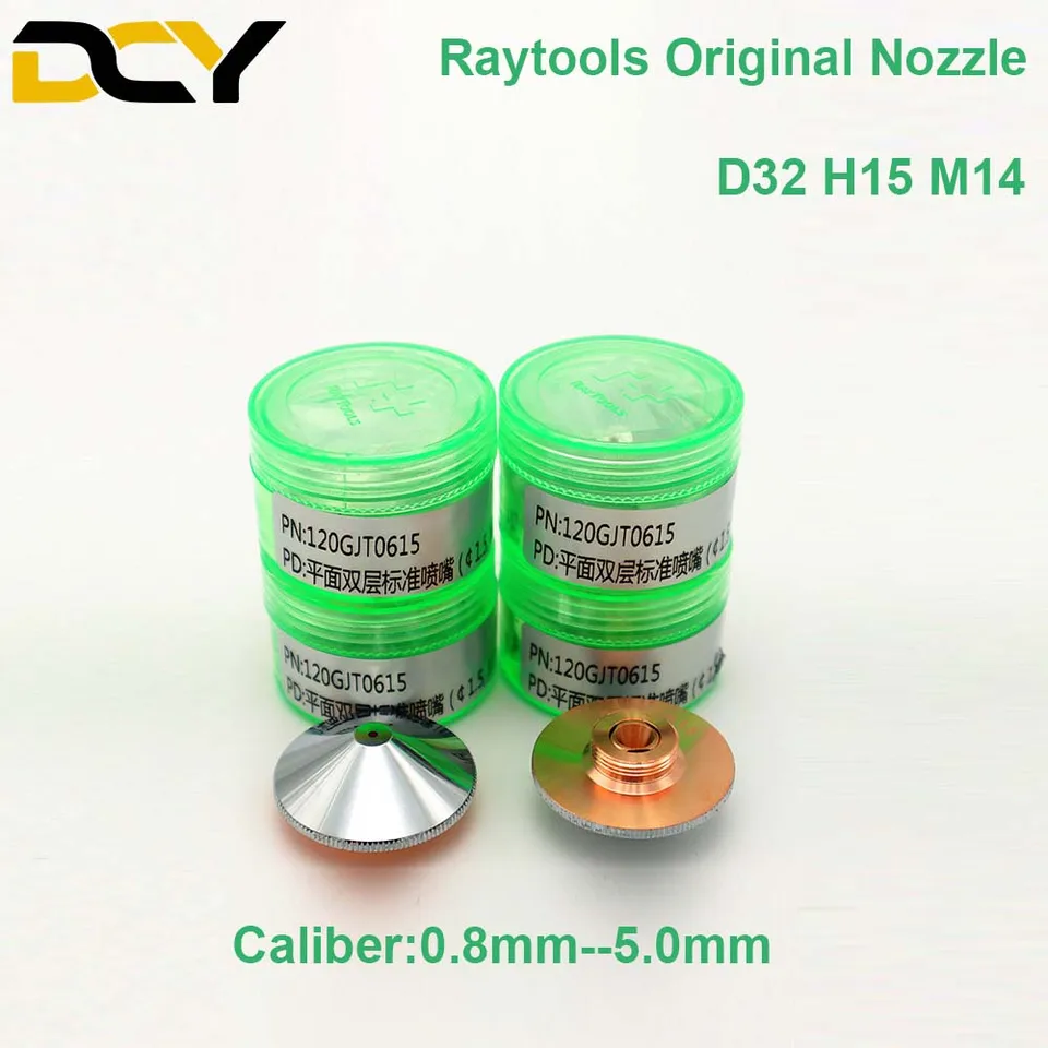 10ks / lot raytools Originálna laserová dýza Dia.32 mm N.120GJT0512 Jednodulárová / dvojitá vrstvy pre vláknové laserové rezanie hlavy